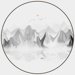 抽象水墨山水画