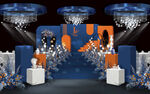 蓝橙色婚礼仪式区设计效果图