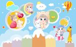 可爱卡通小女孩背景墙图片