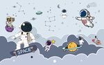卡通宇宙太空人宇航员