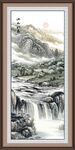 竖幅山水画 