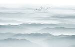 水墨群山水画