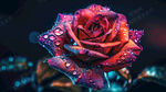 露珠玫瑰花