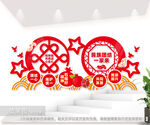 民族团结文化墙党建石榴籽精神