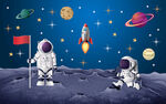 卡通星空宇航员壁纸