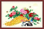 花开富贵孔雀图