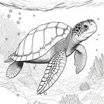 白描海龟