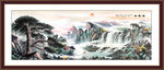 迎客松山水画 山水迎客松