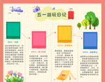 五一旅游插画风拼图晒图海报