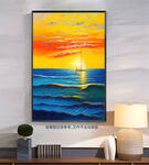 大海日出油画