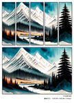 五联山水画