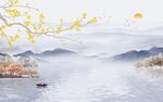高清 别墅背景山水 tif分层