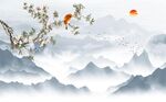 花鸟山水背景墙