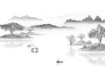 极简 灰色高档山水 tif分层
