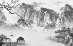 高雅 高端灰色山水 tIF分层