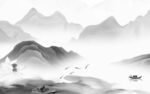 电视 高档灰山水画 tIF分层