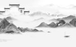 大气 高档灰山水画 tIF分层