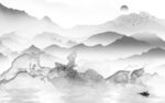 大气 客厅灰山水画 tIF分层