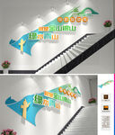 绿水青山楼梯文化墙