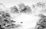 人气 客厅灰色山水 TIF分层