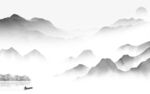 人气 灰色别墅山水 TIF分层