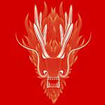 龙插画矢量线描