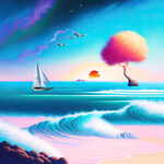 大海油画