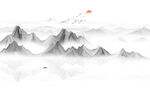 抽象水墨山水画