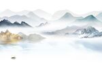 爆款 中式热门山水 tif分层