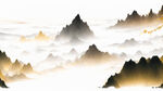 水墨金色意境山水画