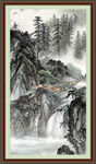 竖幅山水画 