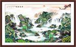 聚宝盆山水画