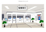银行场景漫画