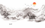 抽象山水水墨