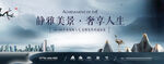 蓝白质感地插海报