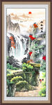 国画旭日东升山水画 