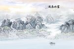 新中式山水情背景墙