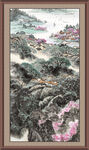 竖幅山水画 