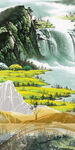 人气 现代框画山水 tIf分层