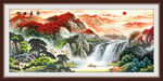 旭日东升国画山水画
