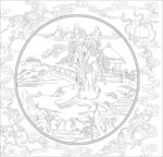 白描山水