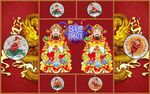 新中式网红直播间背景墙