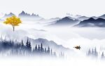 高清 中式山水新画 Tif分层