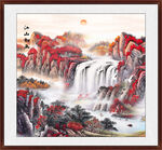 鸿运当头山水画