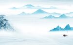 高档 中式背景山水 tif分层