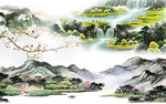高清 轻奢客厅山水 TIF分层