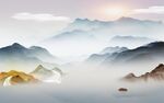 客厅 高档极简山水 Tif分层