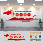 践行四讲四有党建文化墙