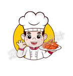 卡通烤鸭厨师头像