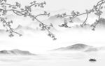 电视 中式客厅山水 tIf分层